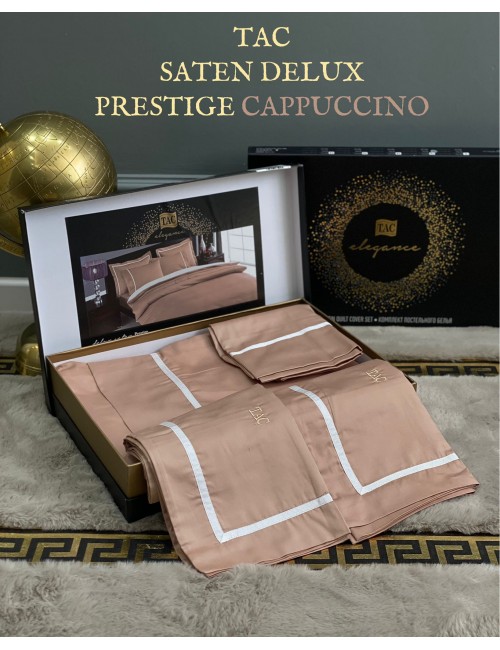 TAC Prestige cappucino DELUX SATIN / Постельное белье сатин делюкс евро 